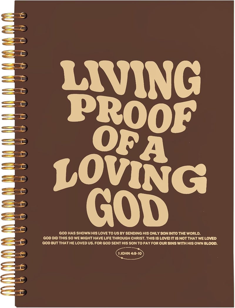 BearCake Christian Journals for Men, Living Proof of a Loving God Christian Notebook, Bible Notebooks for Note Taking, Bible Journaling Notebook, Hardcover Spiral Notebook 5.5x8.3 - Image 1
